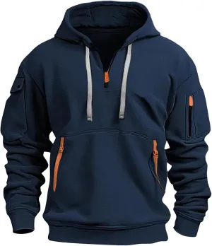Mens Casual Long Sleeve Workout Loose Hoodies With Pocket 2024