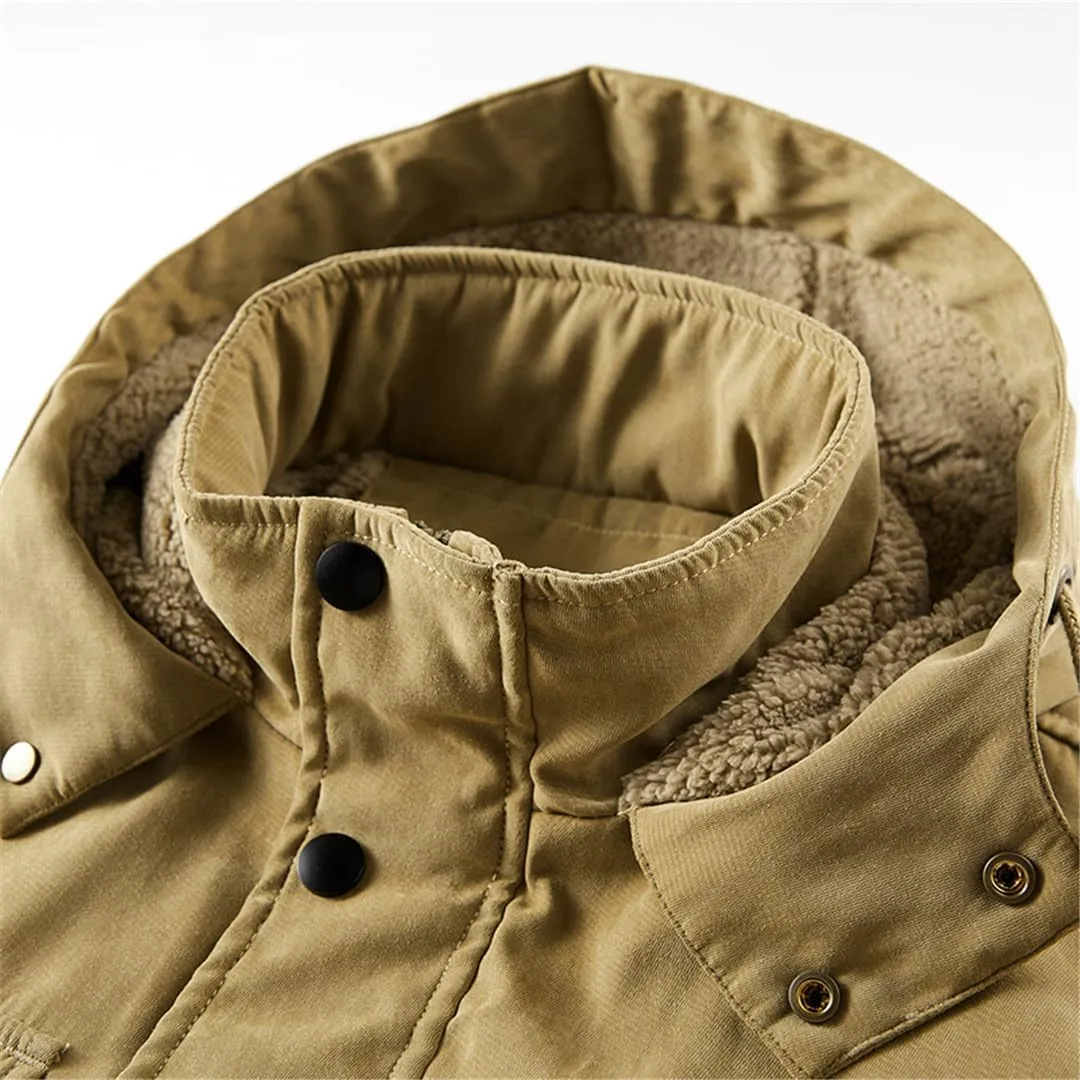 Men's Fleece Warm Jacket Winter Cotton Padded Windproof Coat