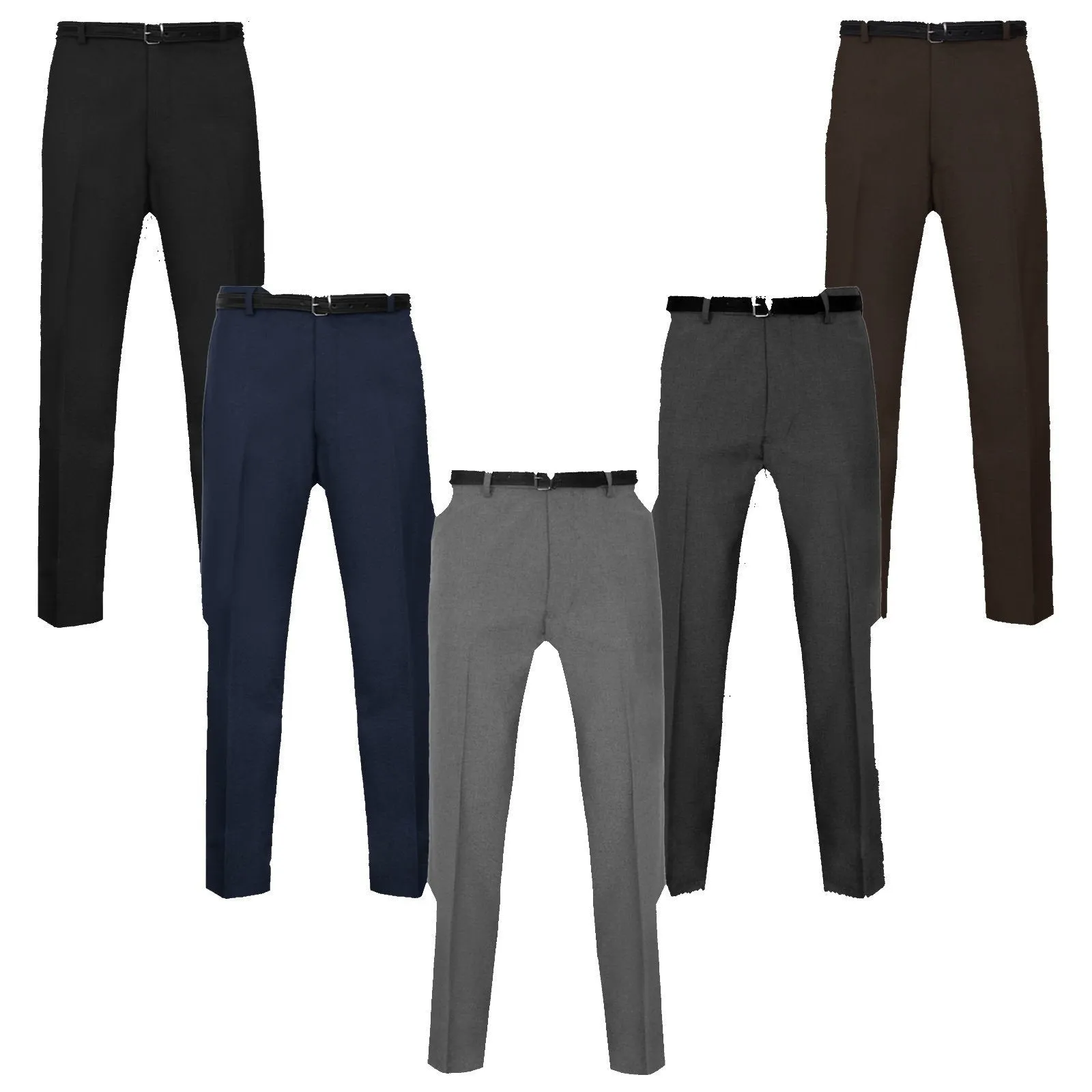 Mens Formal Trousers Casual Office Smart Business Work