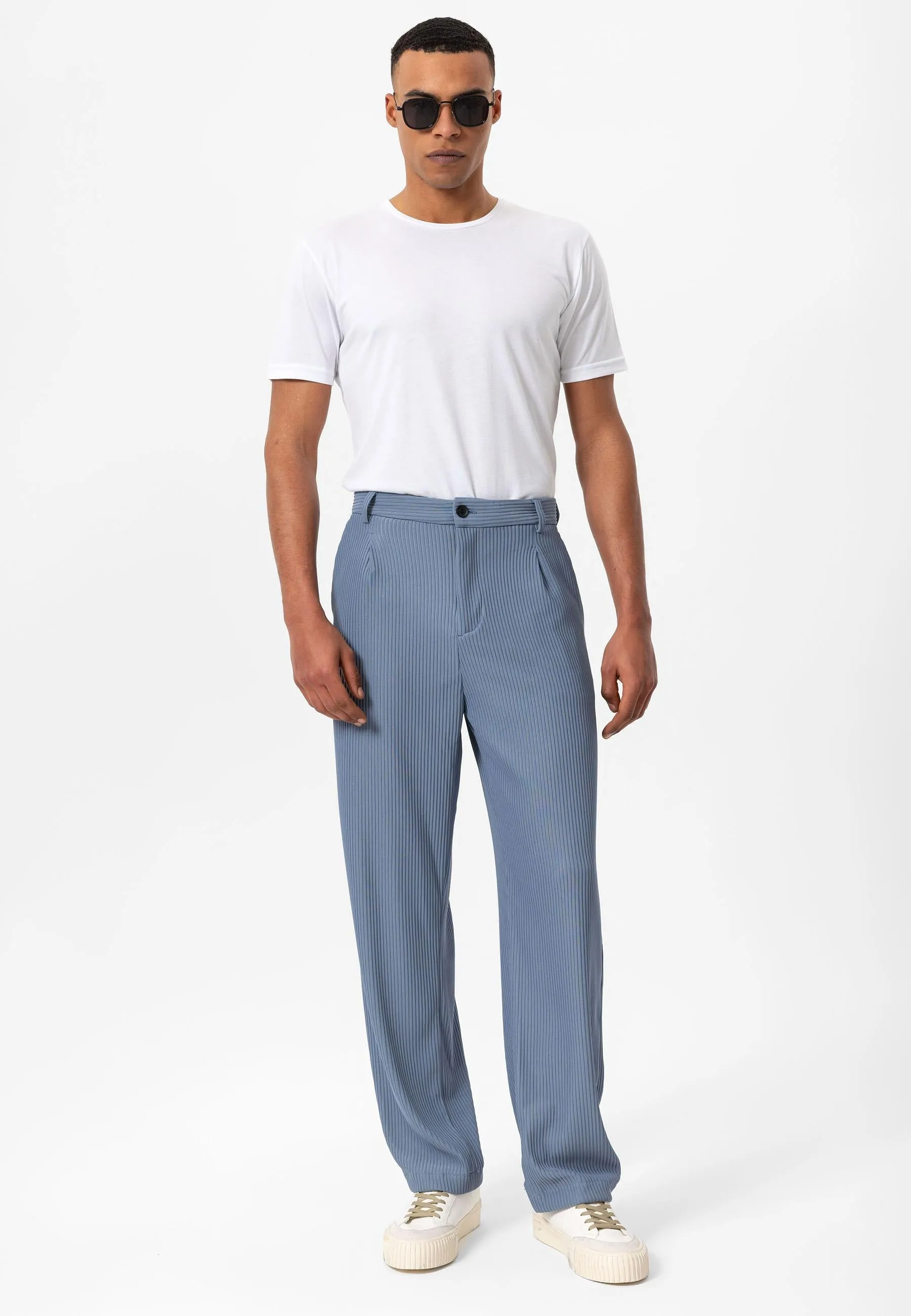 Men's Indigo Ribbed  Pants - Wessi