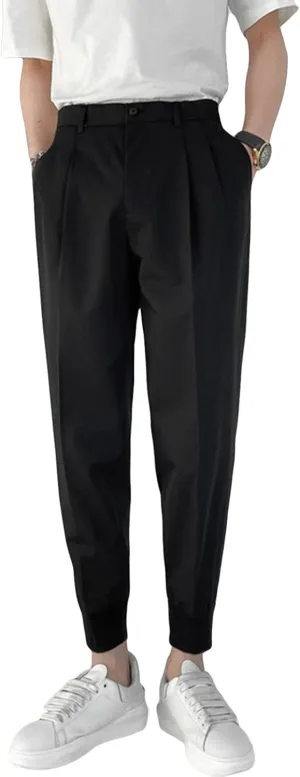 Men's Slim Fit Dress Pant Lightweight Chino Flat Front Straight Fit Pant Pants Winter Trousers Outdoor Pants (29,Black)
