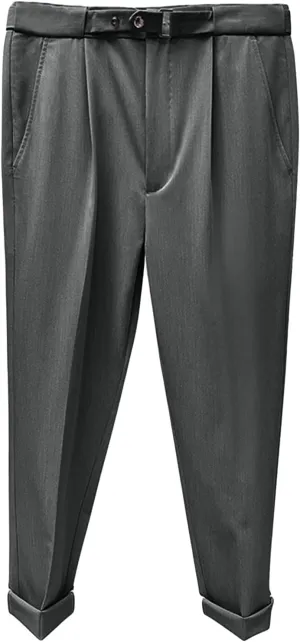 Men's Slim Fit Dress Pant Stretch Flat Front Traveler Long Pant Fashion Casual Business Chino Pants (38,Grey)