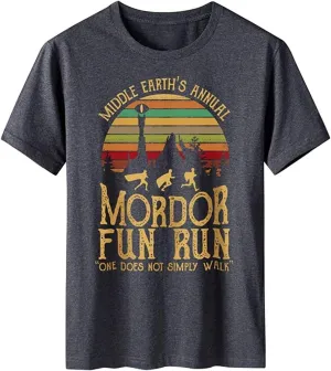Middle Earth's Annual Mordor Fun Run one Does not Simply Walk T-Shirt for Men