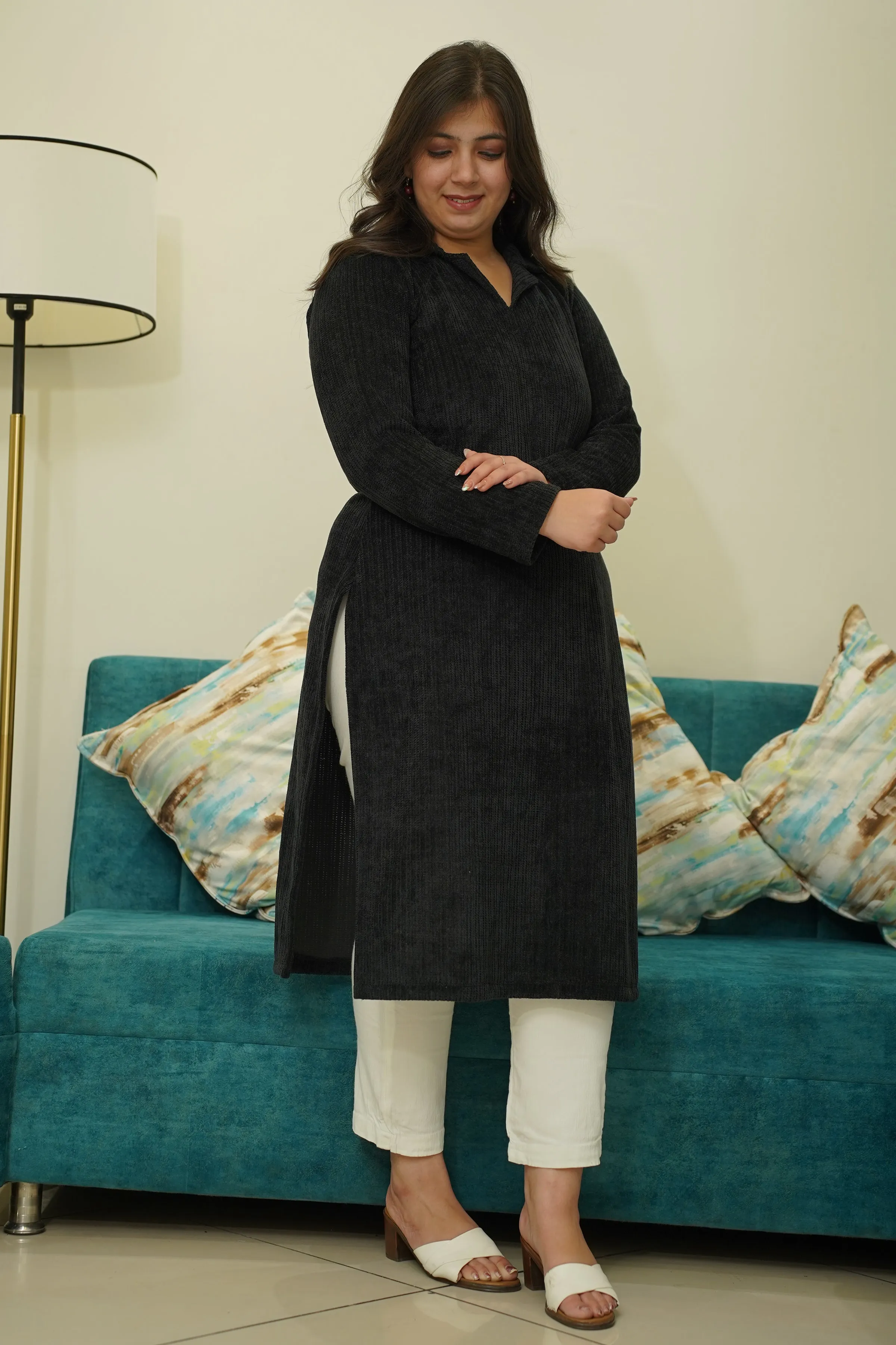 Midnight Allure Knitted Kurta