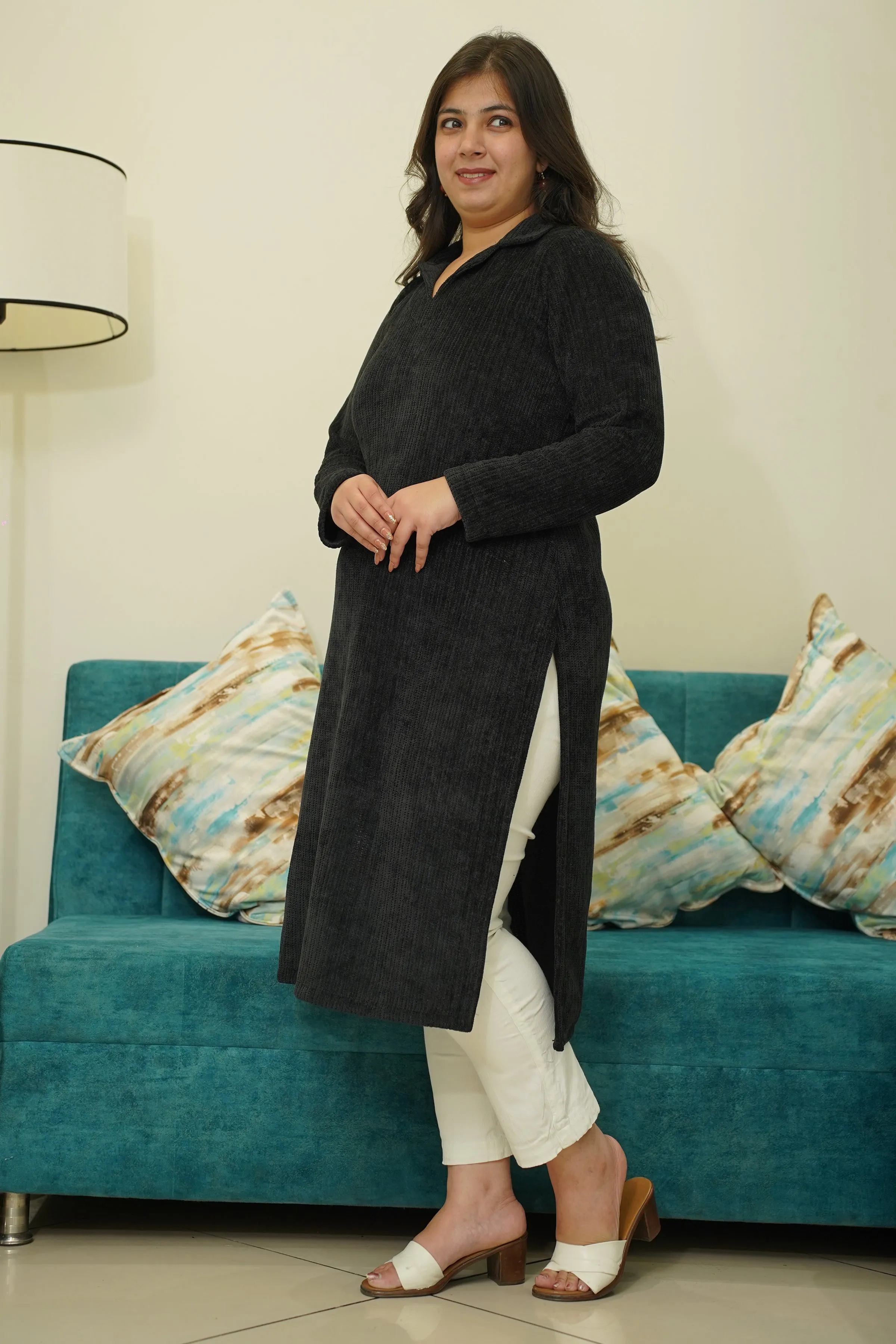 Midnight Allure Knitted Kurta