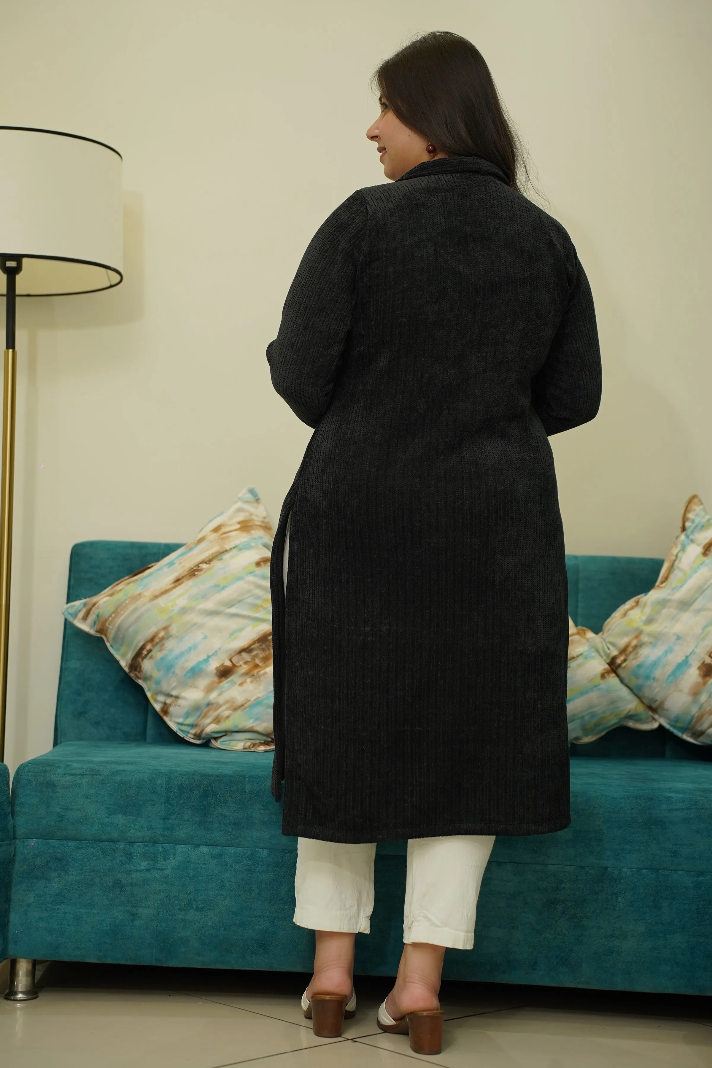 Midnight Allure Knitted Kurta