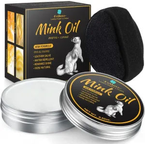 Mink Oil for Leather Boots, Leather Conditioner and Cleaner 3.52oz - Premium Waterproof Formula to Soften and Restore Sofa, Furniture, Car Interiors, Shoes - Safe for Any Color