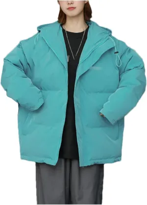 Mnjyihy Women Mid-Length Down Jackets Coat Winter Thick Warm Plus Size Puffer Cotton Padded Purple Parker Jackets