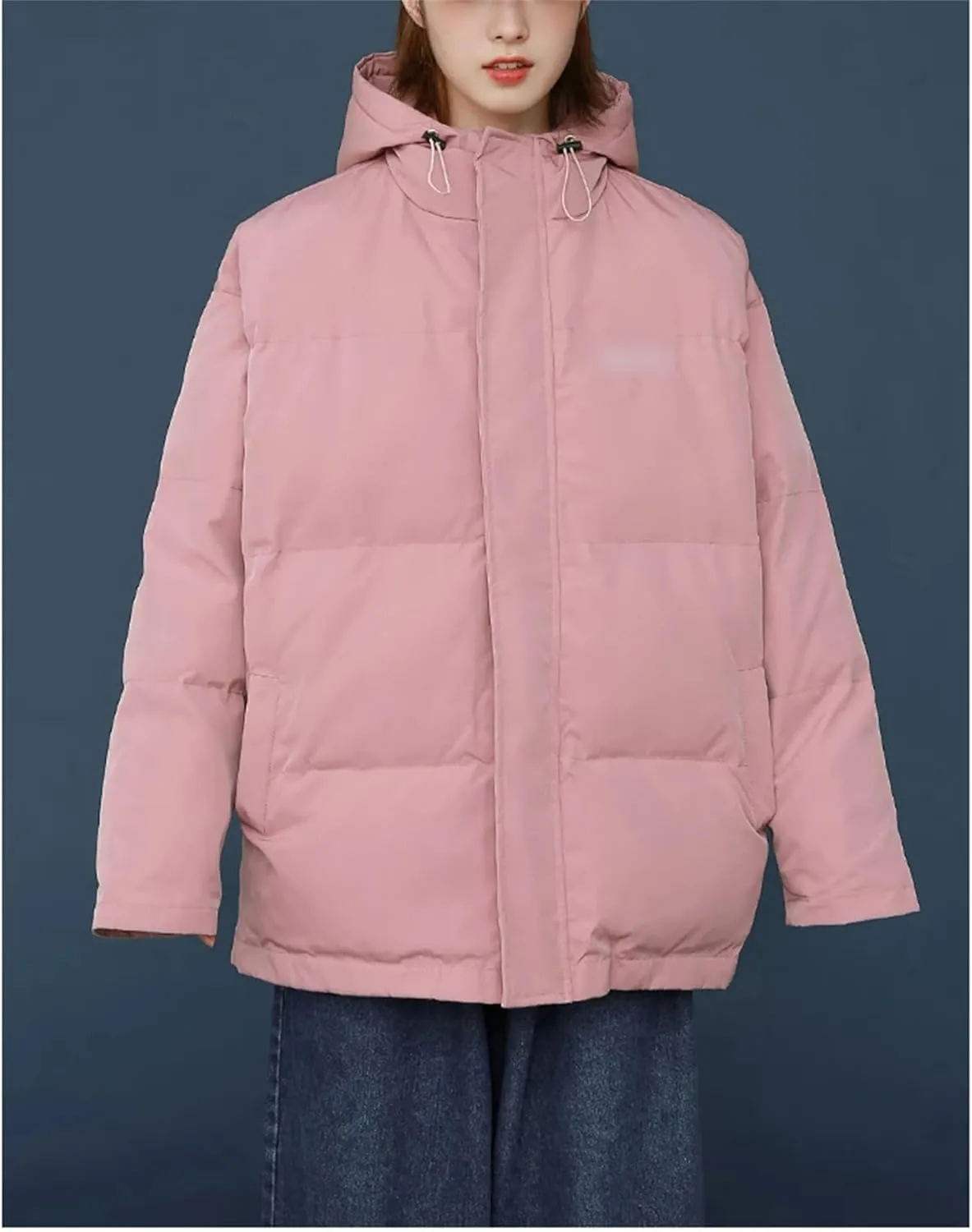 Mnjyihy Women Mid-Length Down Jackets Coat Winter Thick Warm Plus Size Puffer Cotton Padded Purple Parker Jackets