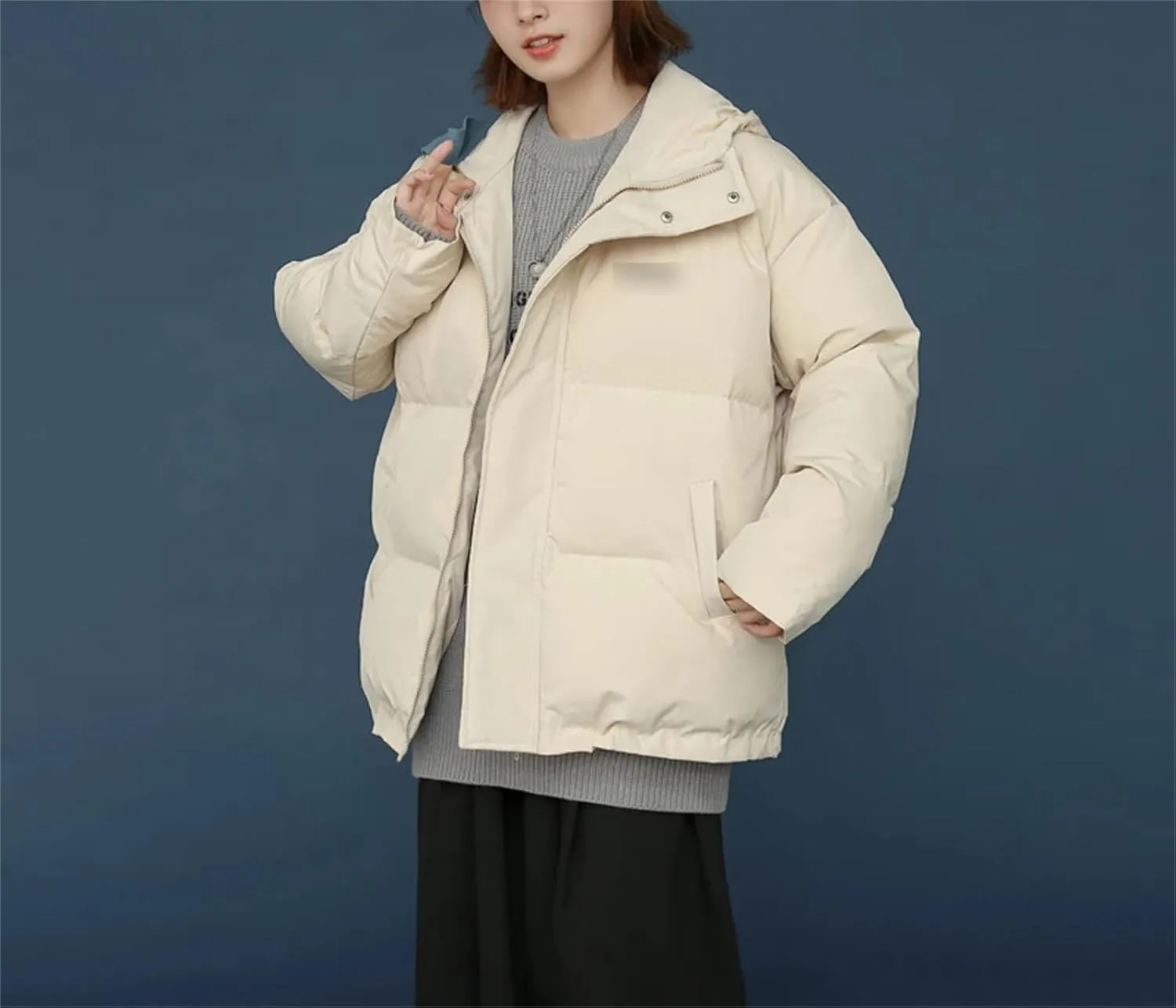 Mnjyihy Women Mid-Length Down Jackets Coat Winter Thick Warm Plus Size Puffer Cotton Padded Purple Parker Jackets