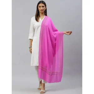 Modarta By Kamakshi Fine Wool Pink Crystal Border Shawl