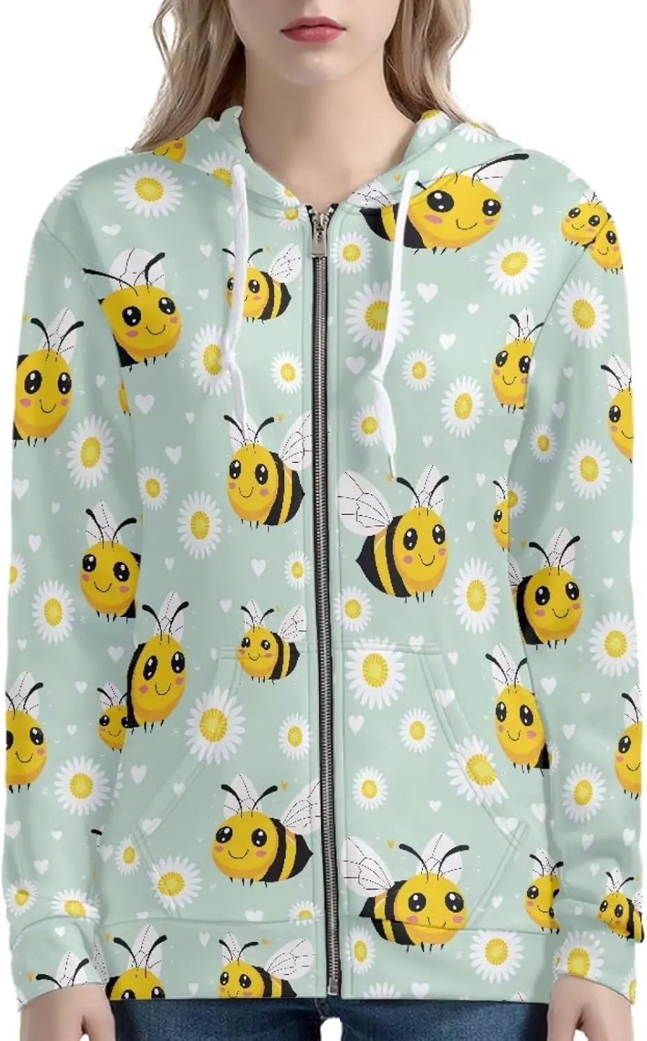 Modysero Womens Trendy Zip Up Hoodie Soft Daily Oversized Hoodies for Women Hooded Sweatshirt Jacket with Pockets