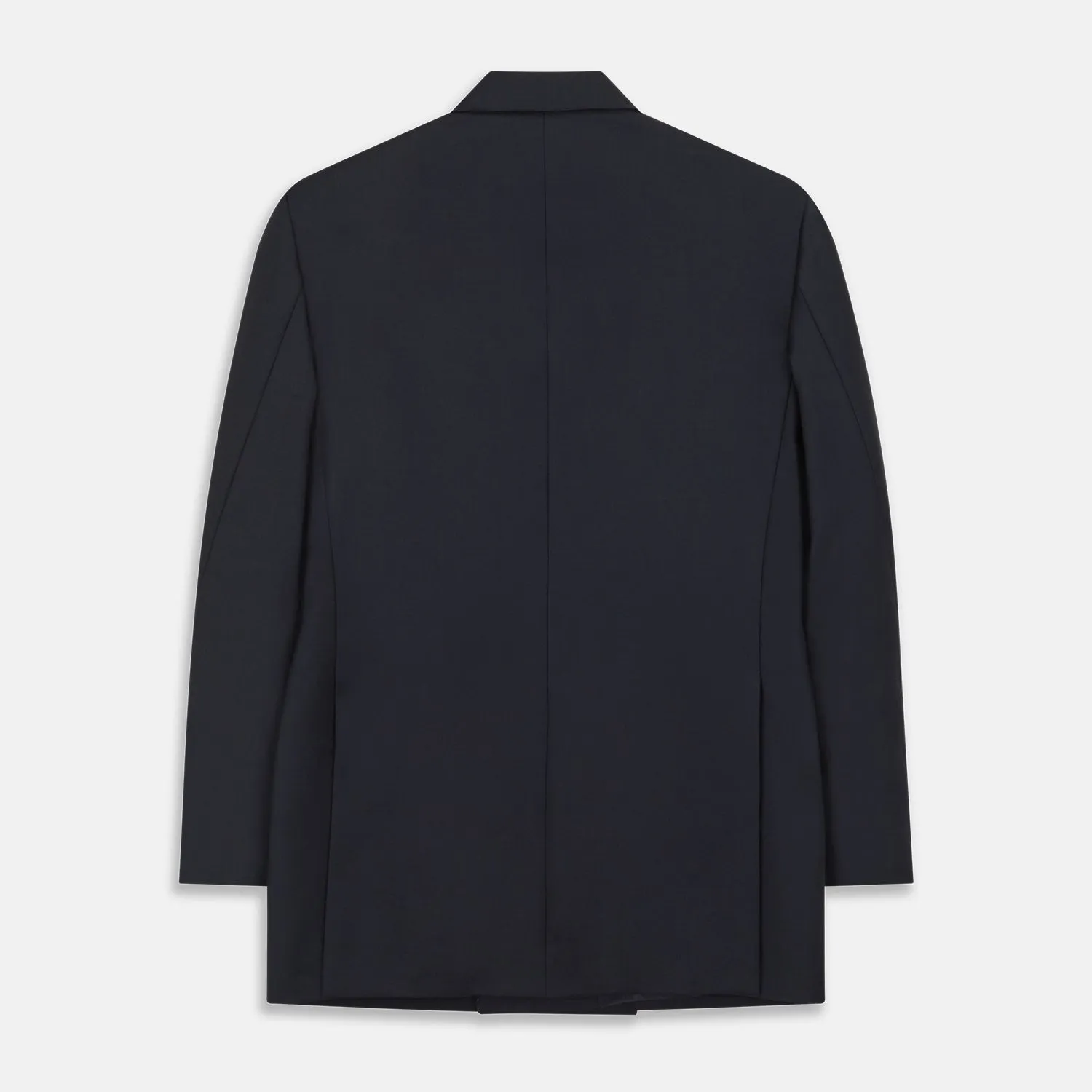 Navy Plain Wool Double Breasted Blazer