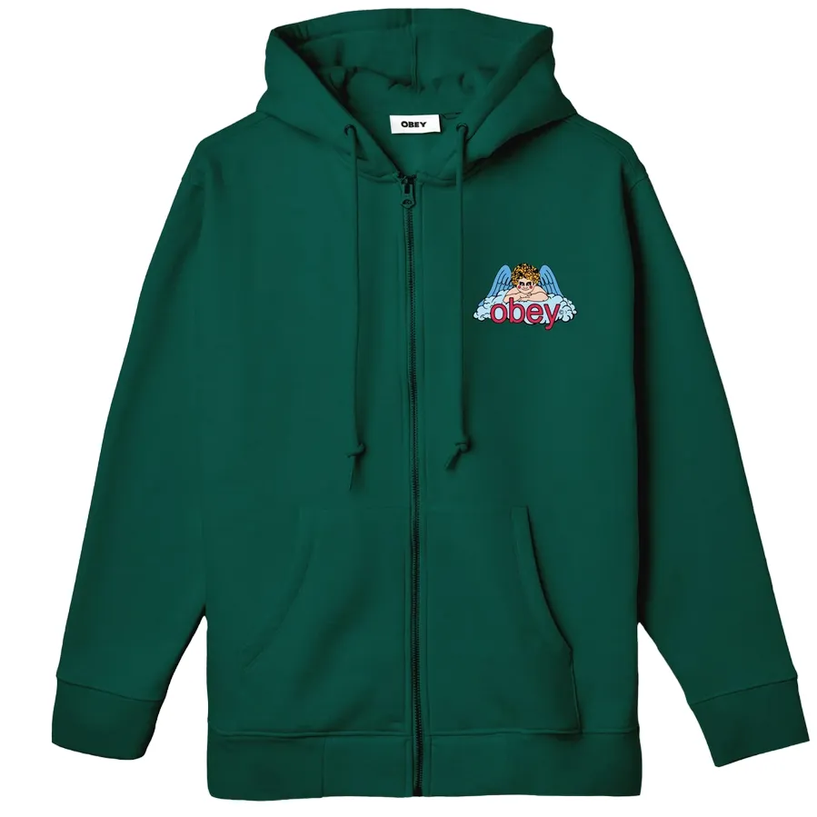 Obey hooded sweatshirt with full zip L'Angelo del Cielo 112853561 green