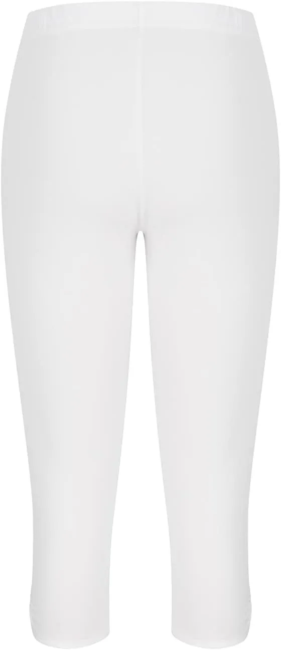 Oplxuo Womens Knee Length Capri Leggings Floral Lace High Waist Leggings Skinny Cropped Workout Yoga Pants Sport Casual Pants