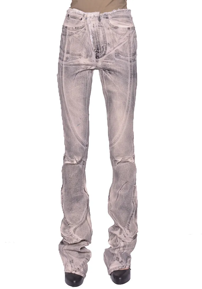 OTTOLINGER 1170804921 RAW-EDGE DRAPE DENIM PANTS CREAM/BLACK (NEW SEASON SS25)
