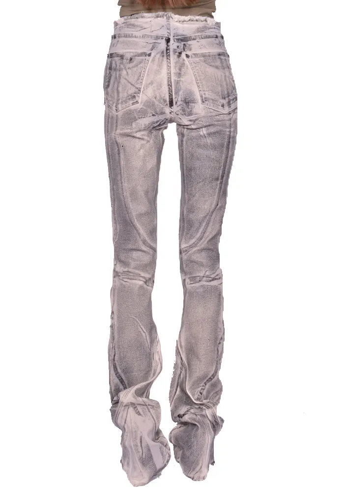 OTTOLINGER 1170804921 RAW-EDGE DRAPE DENIM PANTS CREAM/BLACK (NEW SEASON SS25)
