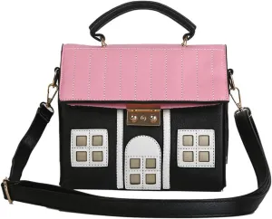 Oweisong Unique Novelty Purse for Women Cute House Shape Handbag Tote Leather Fun Cellphone Crossbody Shoulder Bag