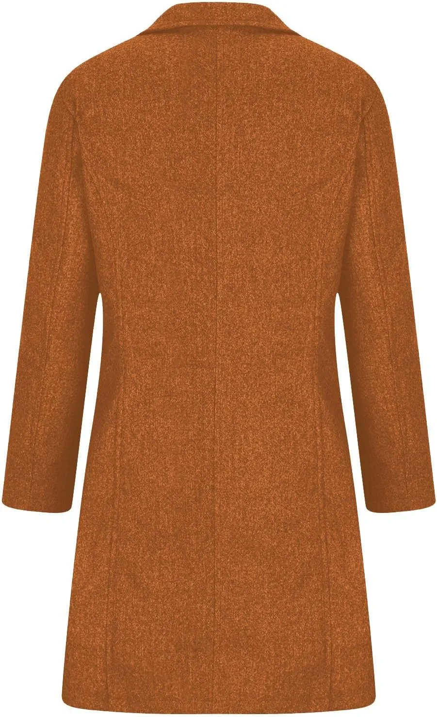 Pea Coats for Women Winter Stand Collar Trench Coats Trendy Single Breasted Tweed Jacket with Pockets Long Wool Overcoat