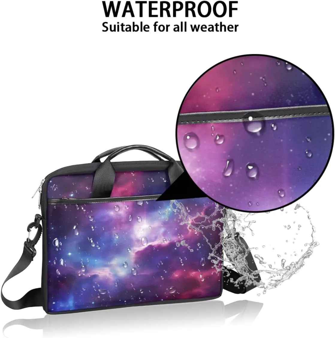 Planet Fun Pattern Laptop Shoulder Bag for Tablet Computer Notebook Sleeve Messenger Carrying Case Briefcase Tote