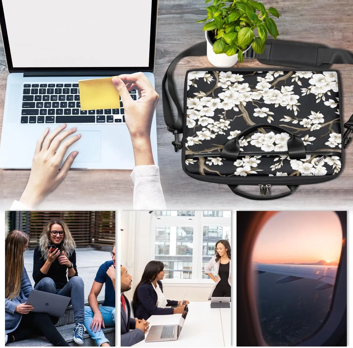 Planet Fun Pattern Laptop Shoulder Bag for Tablet Computer Notebook Sleeve Messenger Carrying Case Briefcase Tote