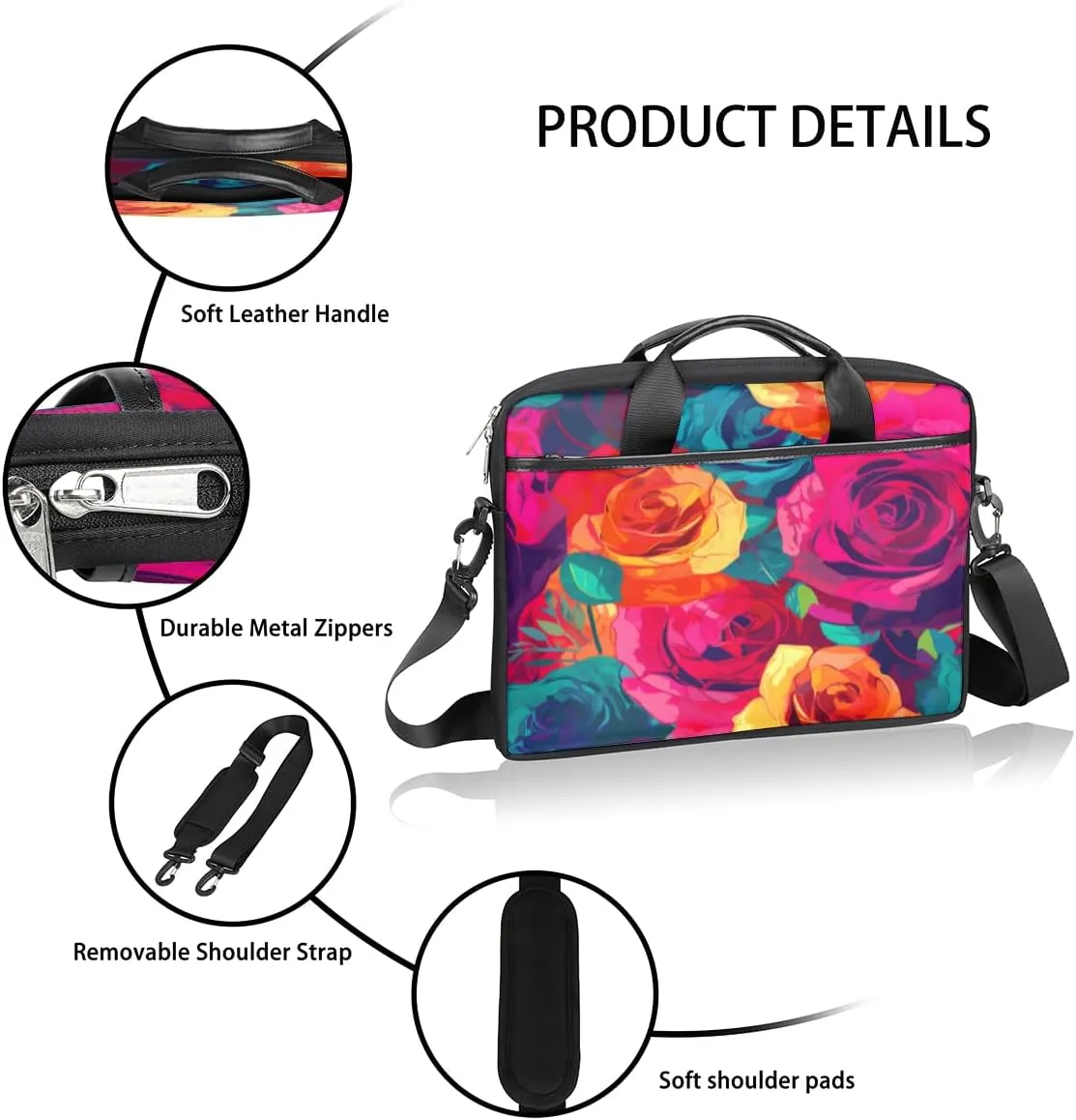 Planet Fun Pattern Laptop Shoulder Bag for Tablet Computer Notebook Sleeve Messenger Carrying Case Briefcase Tote