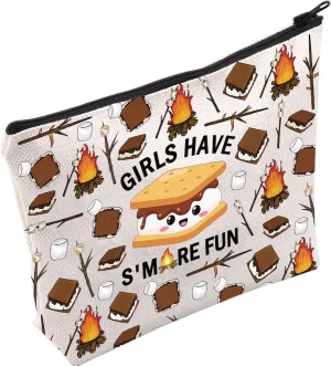 PLITI Camping Makeup Bag Camping Lover Gift Scout Gift Girls Have S'more Fun Travel Pouch For Comping Girls (Girls More Fun bag)