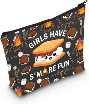 PLITI Camping Makeup Bag Camping Lover Gift Scout Gift Girls Have S'more Fun Travel Pouch For Comping Girls (Girls More Fun bagbl)