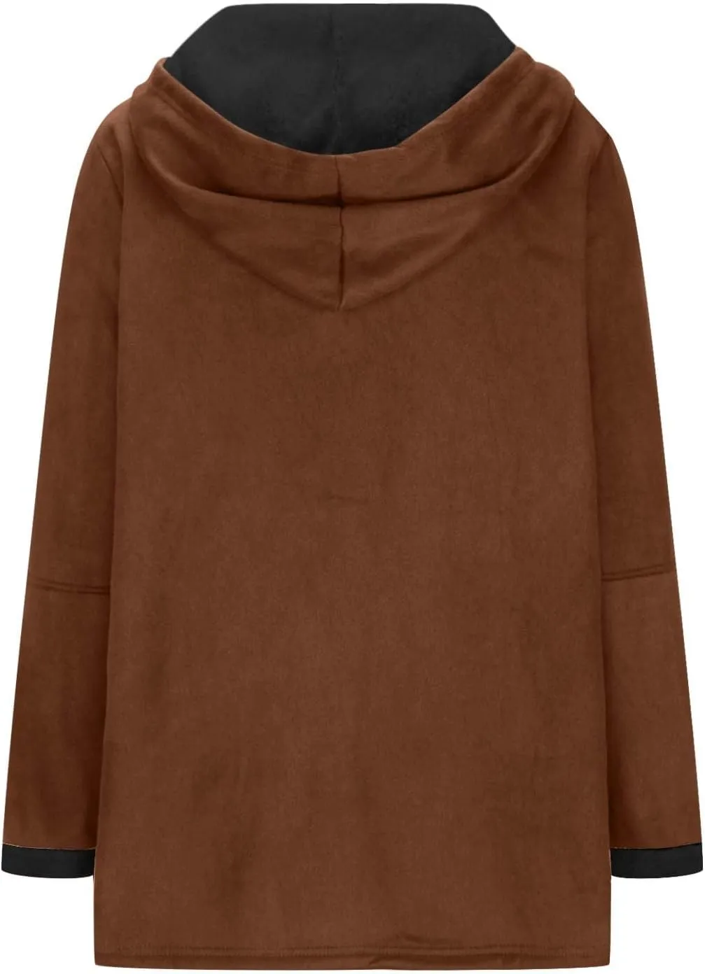 Plus Size Winter Coats For Women 2024 Warm Sherpa Fleece Lined Jackets Horn Button Hooded Suede Pea Coat Outerwear