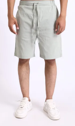 R208145 - Slip On Solid Shorts with Drawstring - Pastel Mint