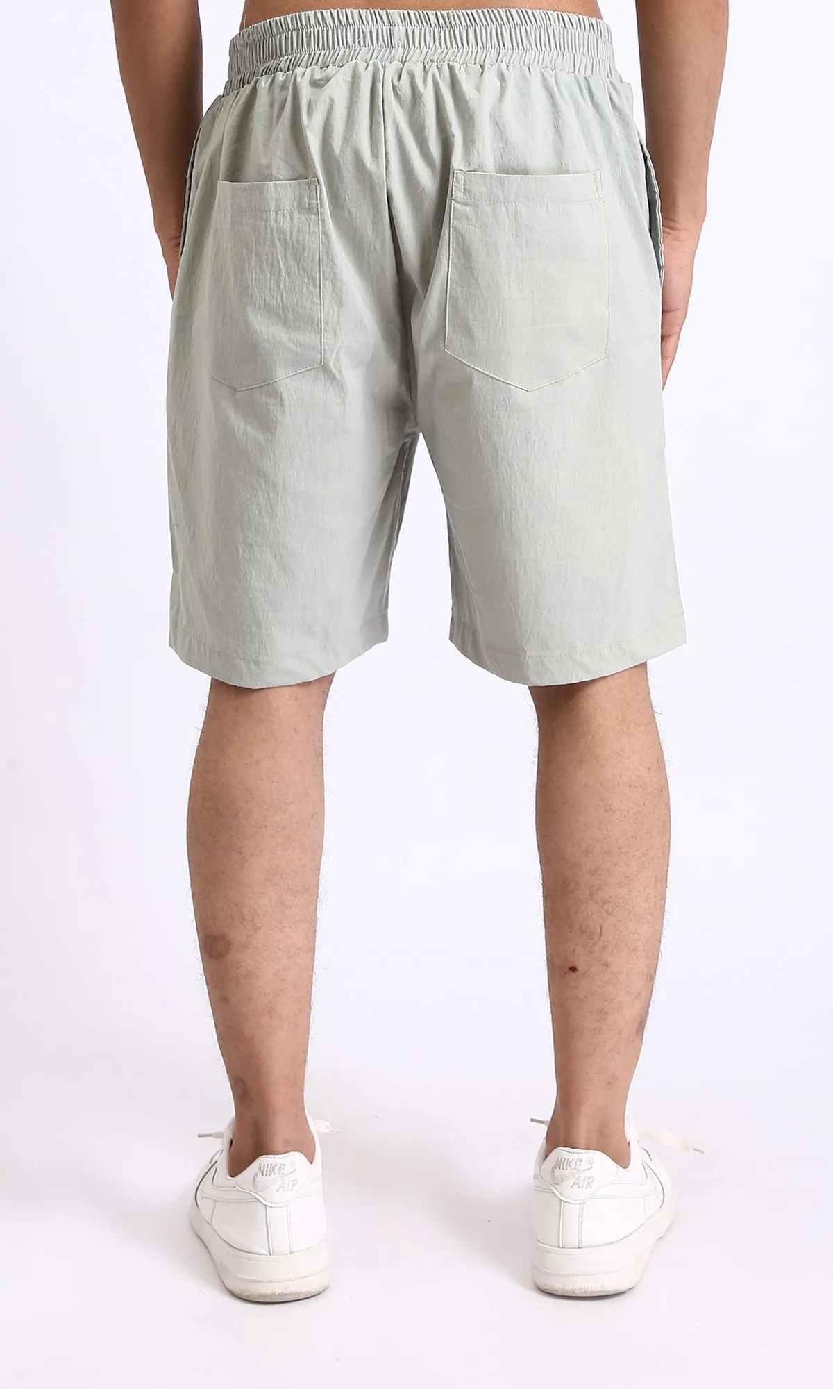 R208145 - Slip On Solid Shorts with Drawstring - Pastel Mint