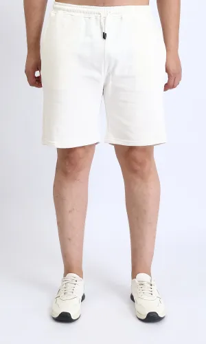 R208171 - Elastic Waist with Drawstring Shorts - Off-White