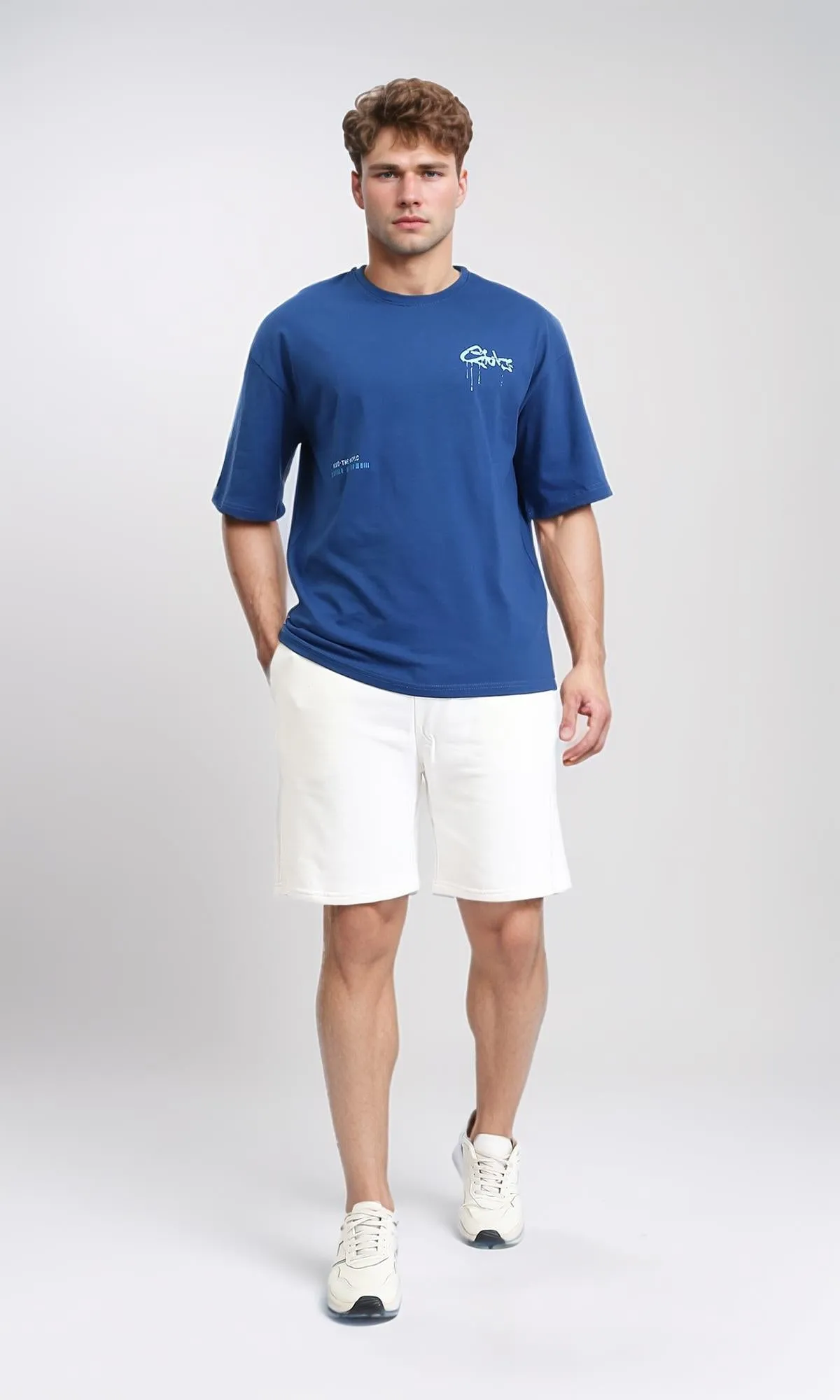 R208171 - Elastic Waist with Drawstring Shorts - Off-White