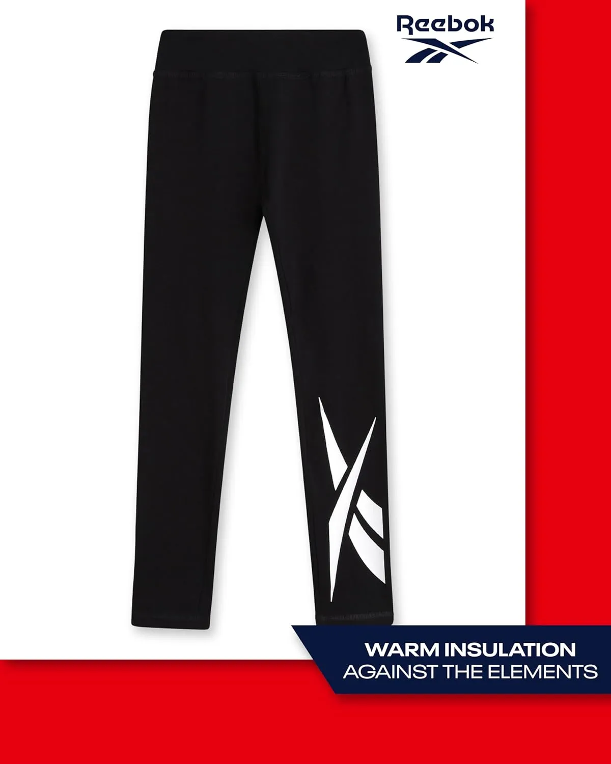 Reebok Girls Leggings - 2 Pack Athletic Performance Cotton Leggings - Yoga Pants for Girls Dance Tights (Sizes: 7-12)