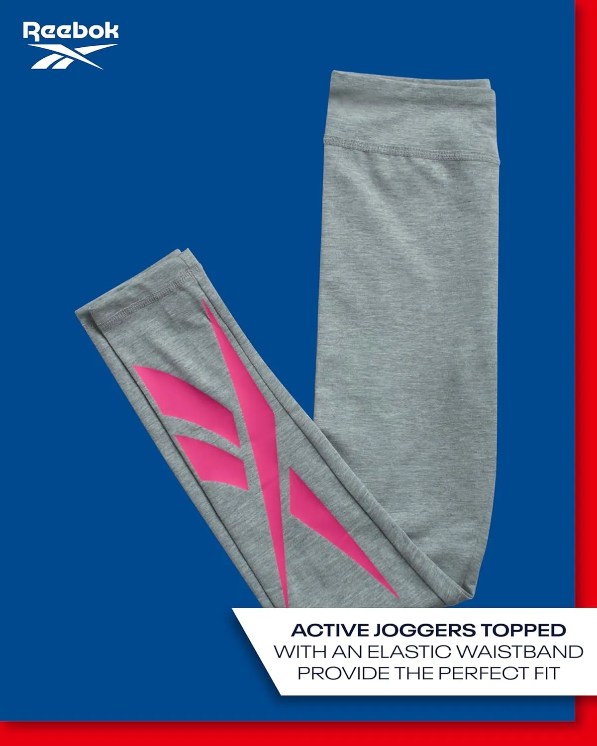 Reebok Girls Leggings - 2 Pack Athletic Performance Cotton Leggings - Yoga Pants for Girls Dance Tights (Sizes: 7-12)