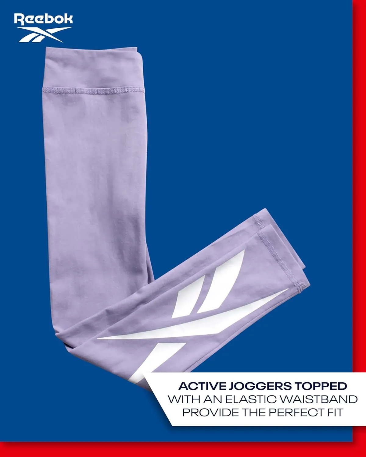 Reebok Girls Leggings - 2 Pack Athletic Performance Cotton Leggings - Yoga Pants for Girls Dance Tights (Sizes: 7-12)