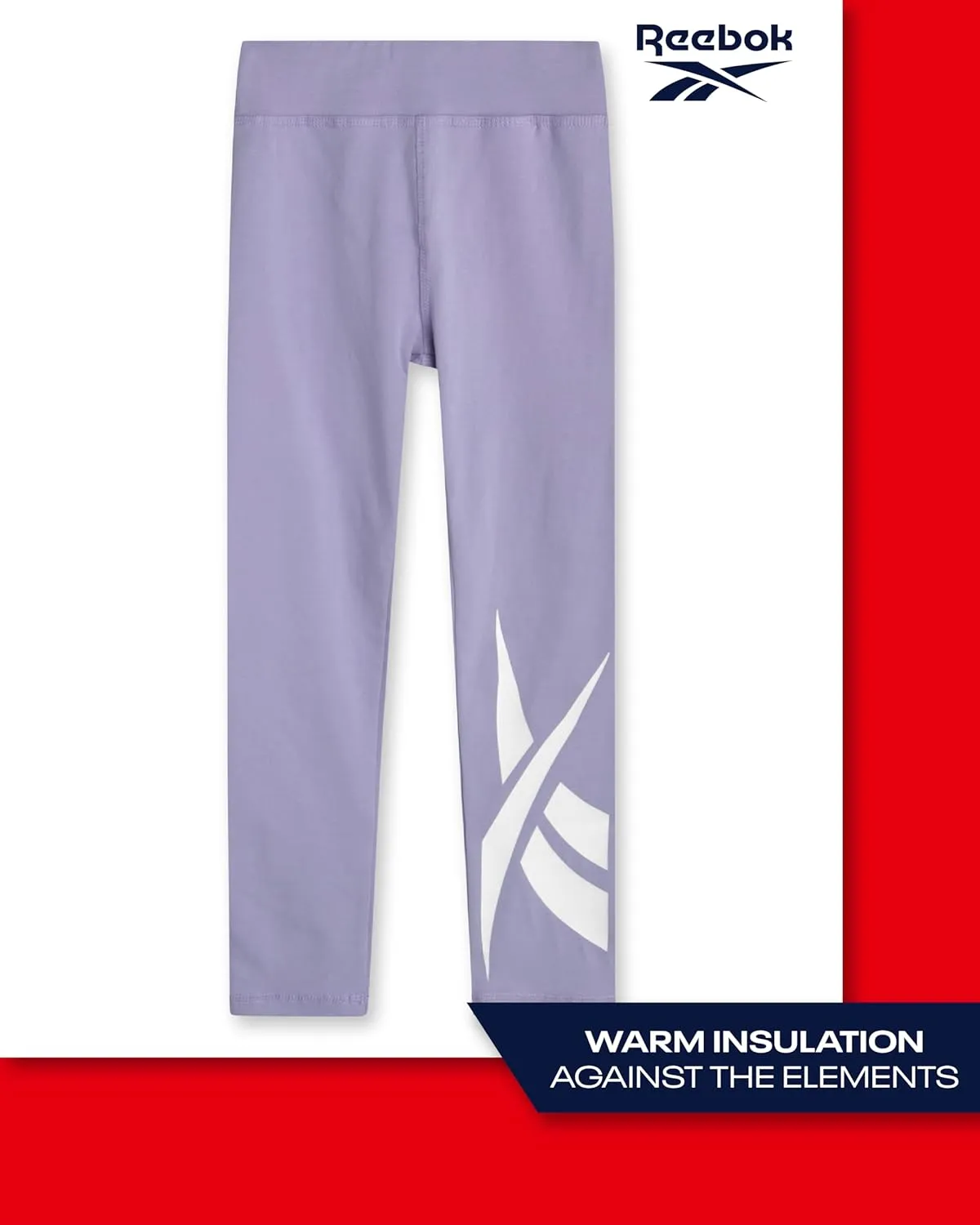 Reebok Girls Leggings - 2 Pack Athletic Performance Cotton Leggings - Yoga Pants for Girls Dance Tights (Sizes: 7-12)