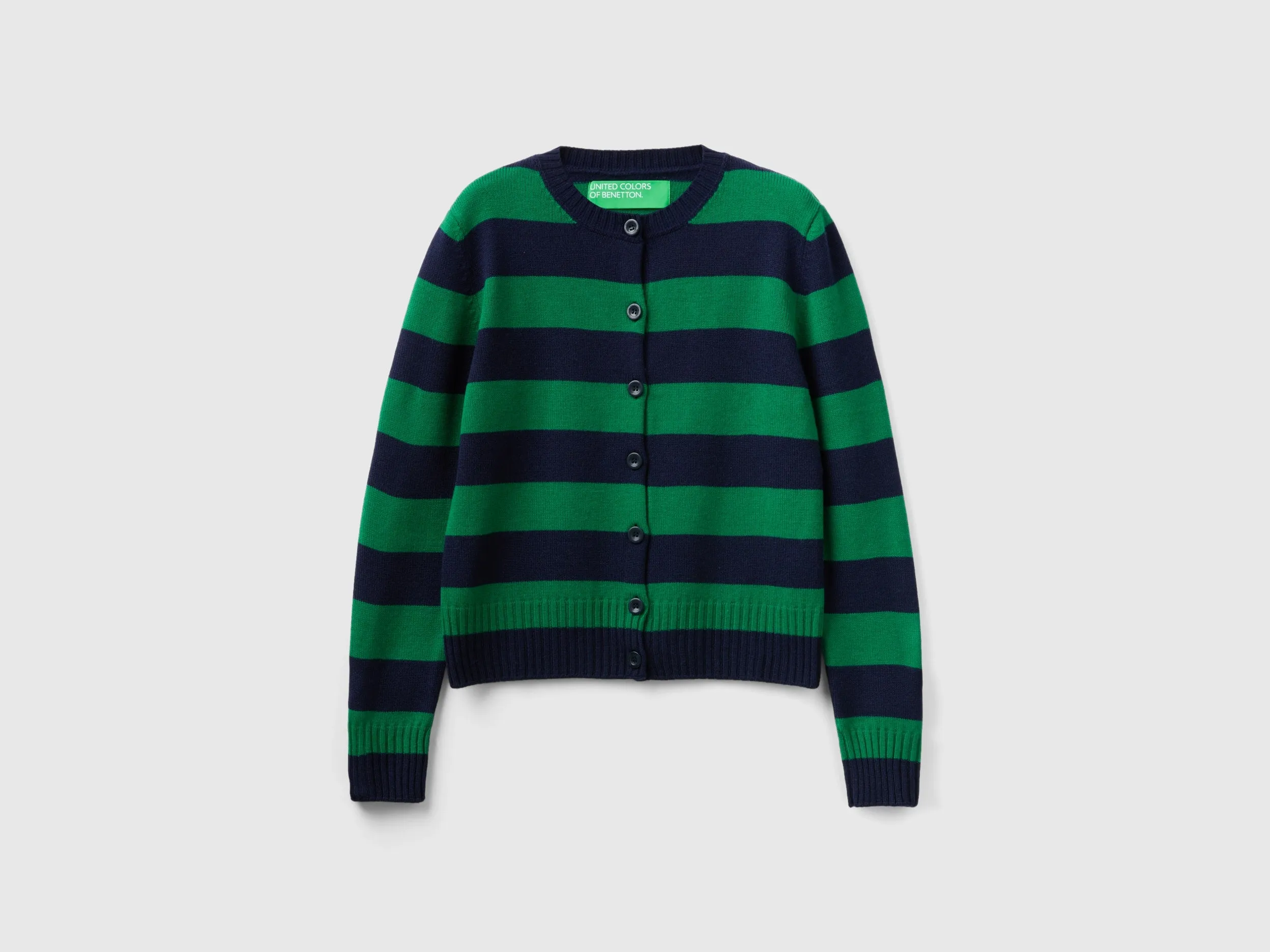 Regular Fit Button Down Striped Sweater