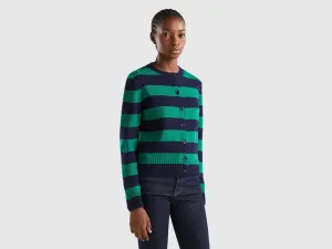 Regular Fit Button Down Striped Sweater