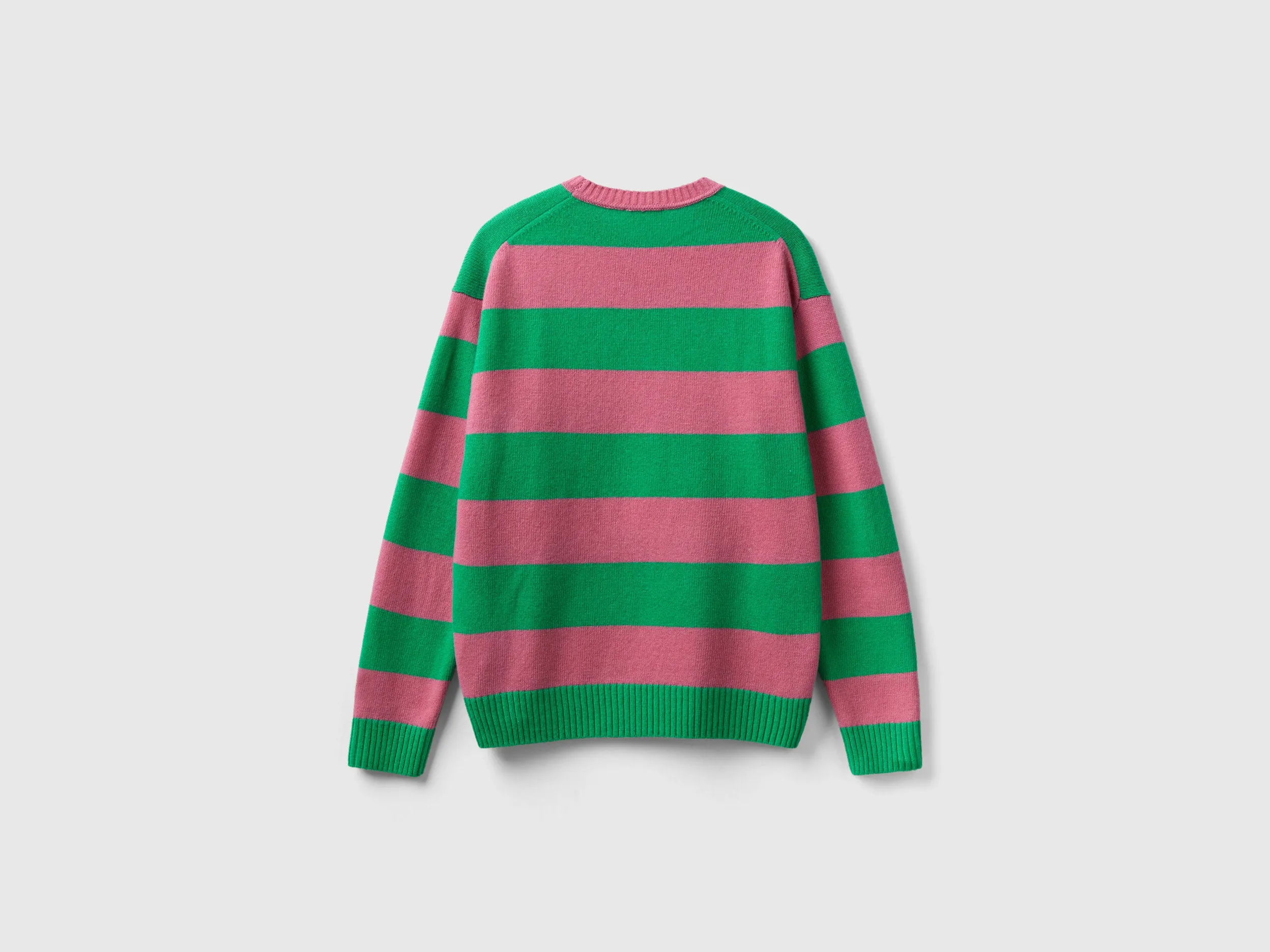Relaxed Fit Crew Neck Striped Sweater