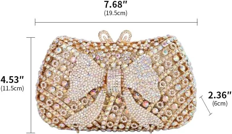 Rhinestone Purses Fun Clutch Purses Rhinestone Clutch Purses for Women Bling Purse Women's Evening Handbags Bow