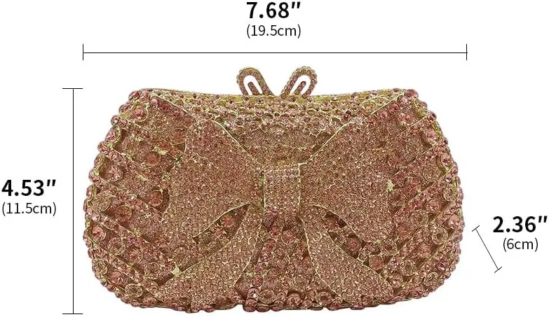 Rhinestone Purses Fun Clutch Purses Rhinestone Clutch Purses for Women Bling Purse Women's Evening Handbags Bow