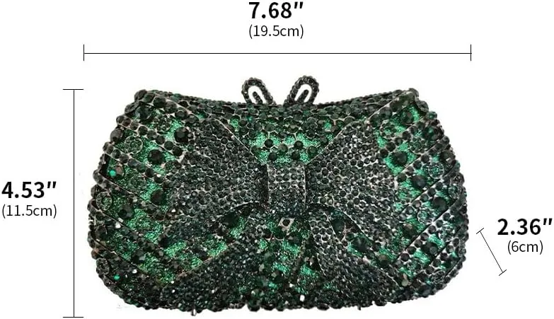 Rhinestone Purses Fun Clutch Purses Rhinestone Clutch Purses for Women Bling Purse Women's Evening Handbags Bow