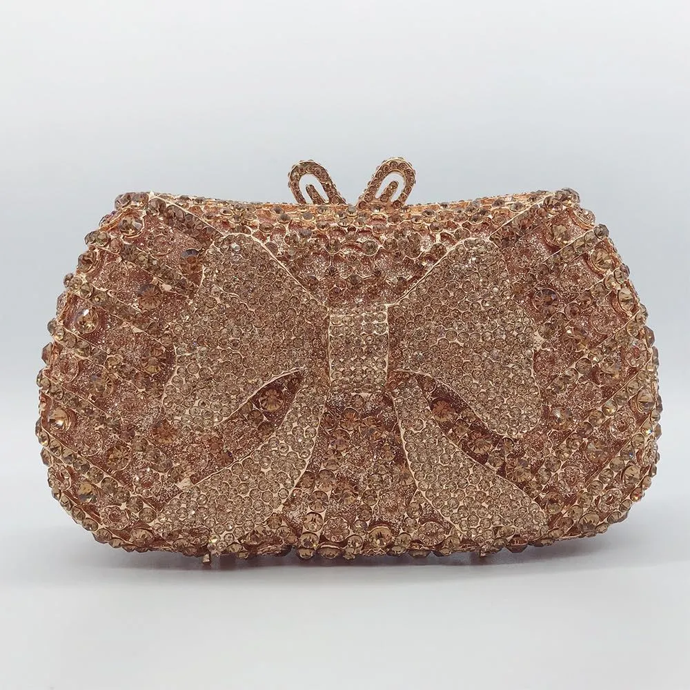 Rhinestone Purses Fun Clutch Purses Rhinestone Clutch Purses for Women Bling Purse Women's Evening Handbags Bow