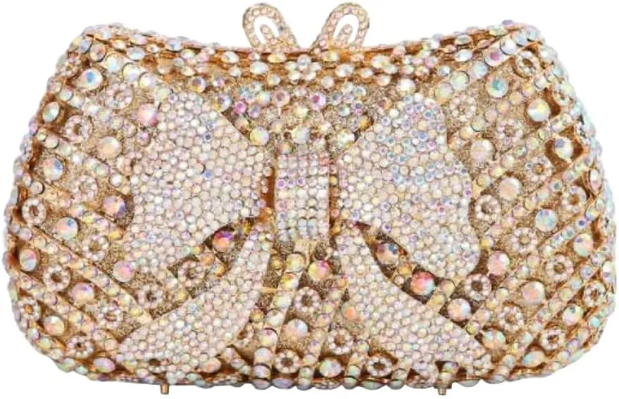 Rhinestone Purses Fun Clutch Purses Rhinestone Clutch Purses for Women Bling Purse Women's Evening Handbags Bow