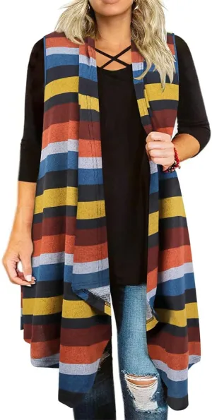 RITERA Plus Size Open Front Long Cardigan for Women Fall Long Sleeve Cardigans with Pockets Loose Lightweight Coat for Winter
