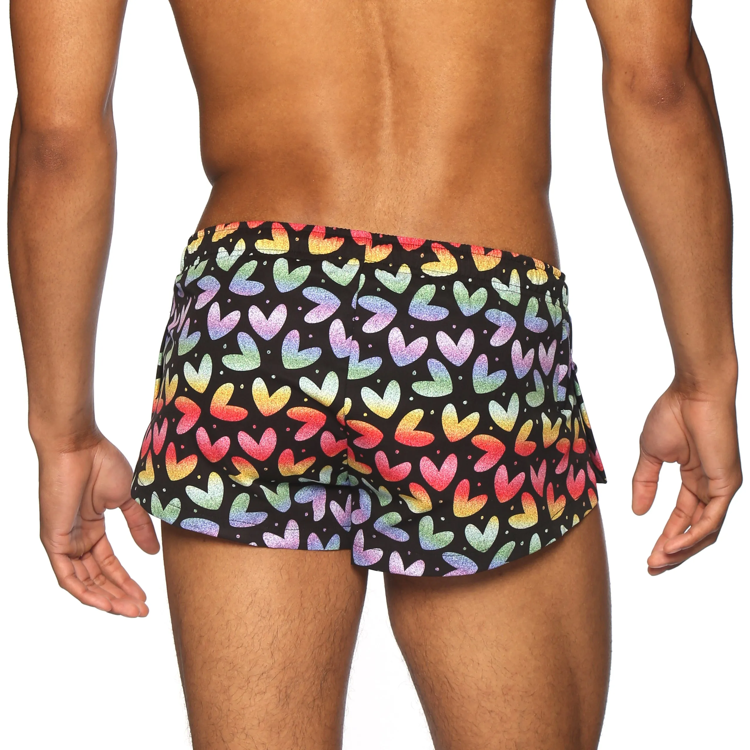 SAVE 70%- PRIDE EDITION- Black Heartbreaker Printed Aero Swim Short