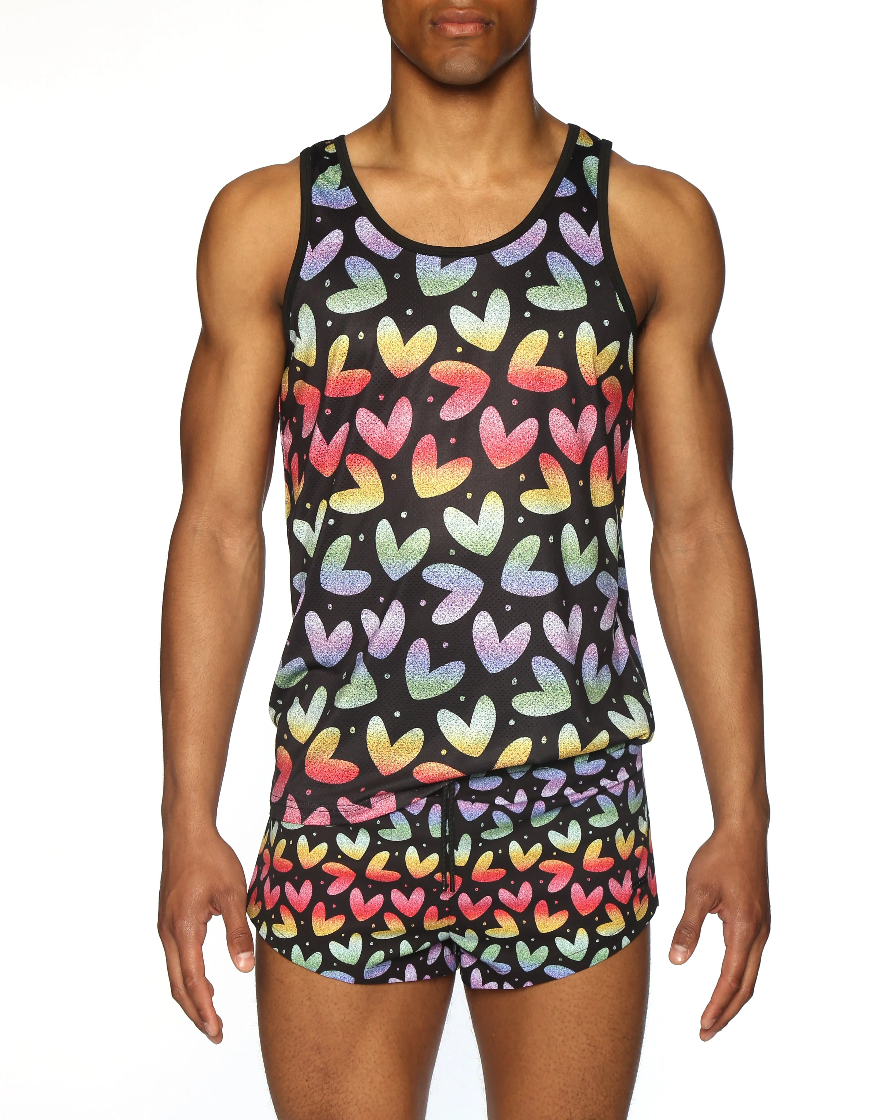 SAVE 70%- PRIDE EDITION- Black Heartbreaker Printed Aero Swim Short