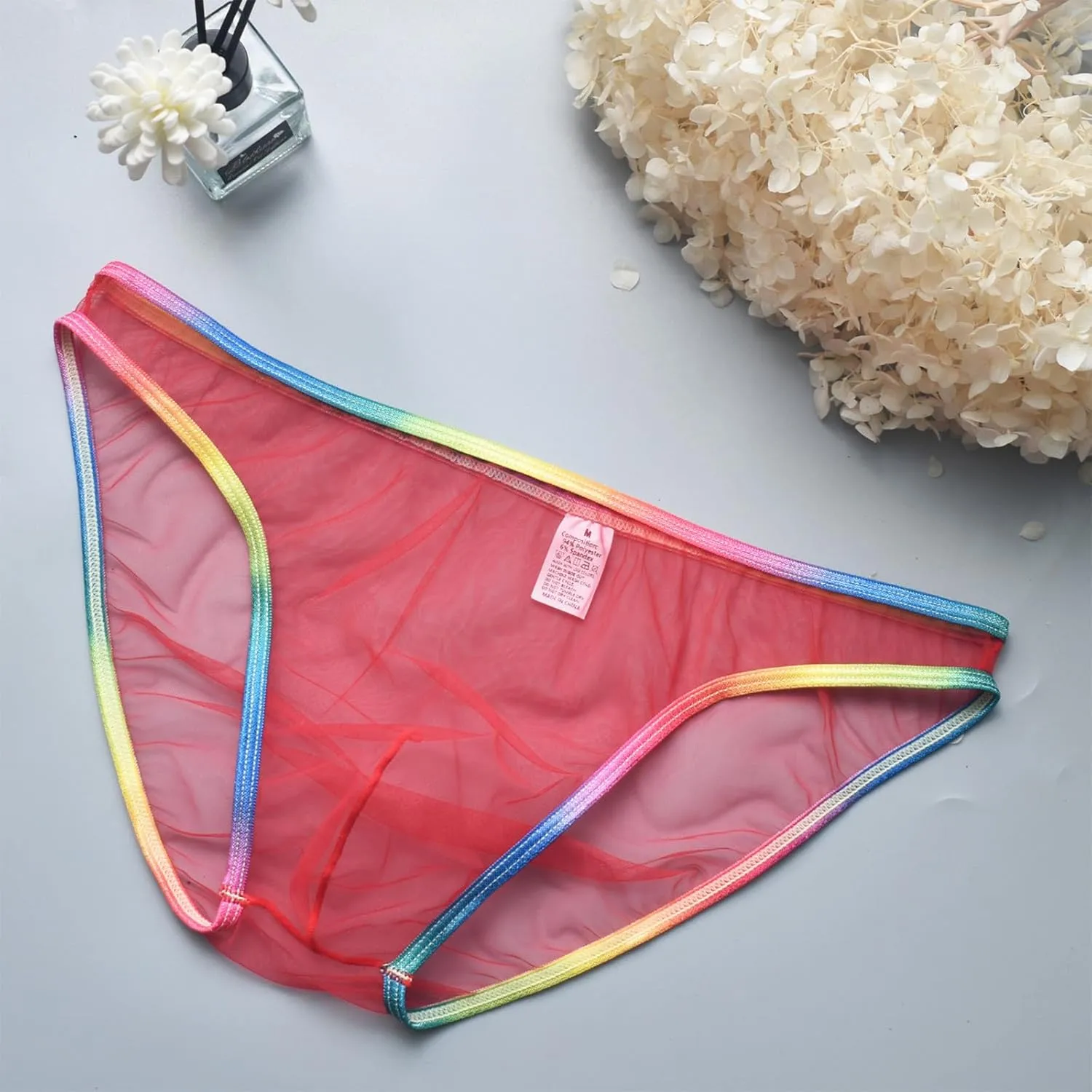 Sexy Men's Brief Mesh See Through Low Rise Underwear U Shaped Pouch Fun Underwear Comfort Breathable Lingeries Panties