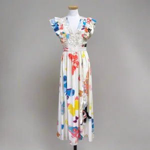Sheridan French white butterfly print Stacey dress, size S
